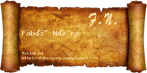 Fabó Nóra névjegykártya
